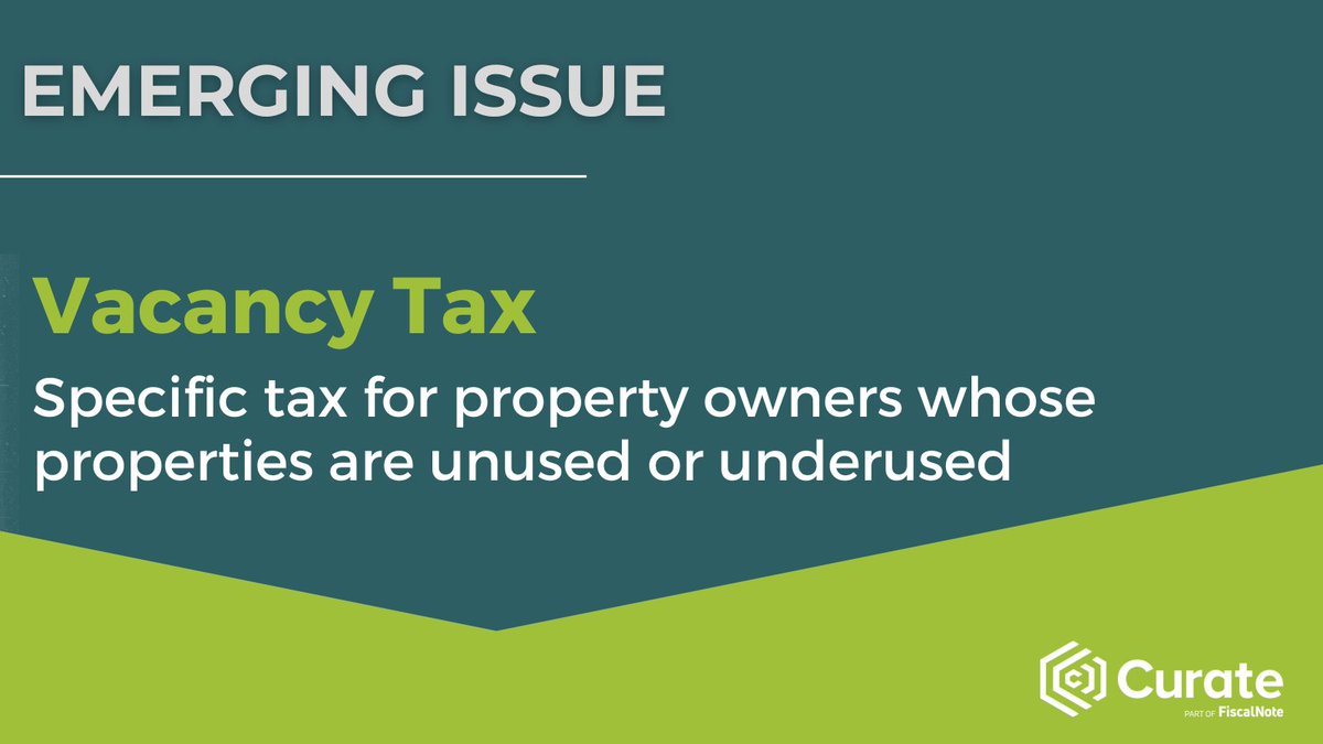 Vacancy tax discussions have sharply increased throughout 2022 and are on agendas in CA, CO, ID, MT, OR and TX. Cities are exploring if this type of tax could mean additional funding to their budgets. Stay ahead of this issue now with Curate #localgovernment #localgov #vacancytax