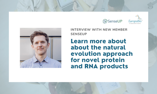 EuropaBio's tweet photo. 🎤 We sat down with our new member #SenseUP Biotechnology, to find out more about the natural evolution approach for novel #protein and #RNA products. 🔎
📰 Read the interview with Dr. Georg Schaumann, CEO and Founder: 👉 https://t.co/meanwr0Byv. https://t.co/LPhZX30K5w