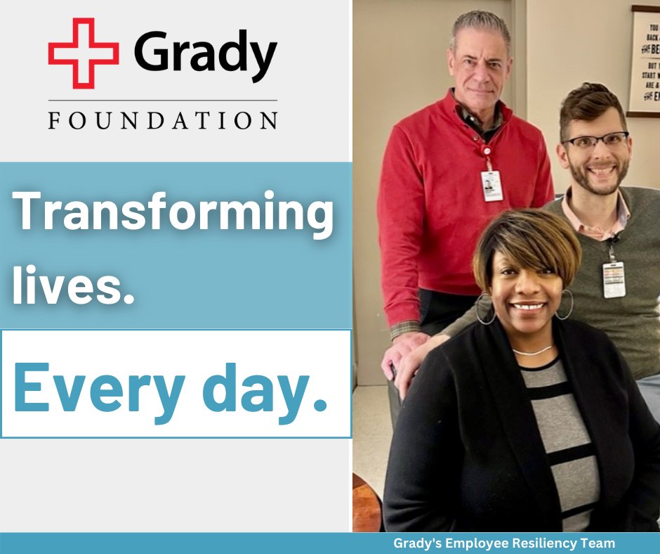 Grady staff receive trauma-informed, community-resiliency training to help them recognize and better handle stress and trauma in patients. See all the ways @GradyHealth is transforming lives in our newly-released 2022 Impact Report. #StrongerTogether give.gradyhealthfoundation.org/site/Donation2…