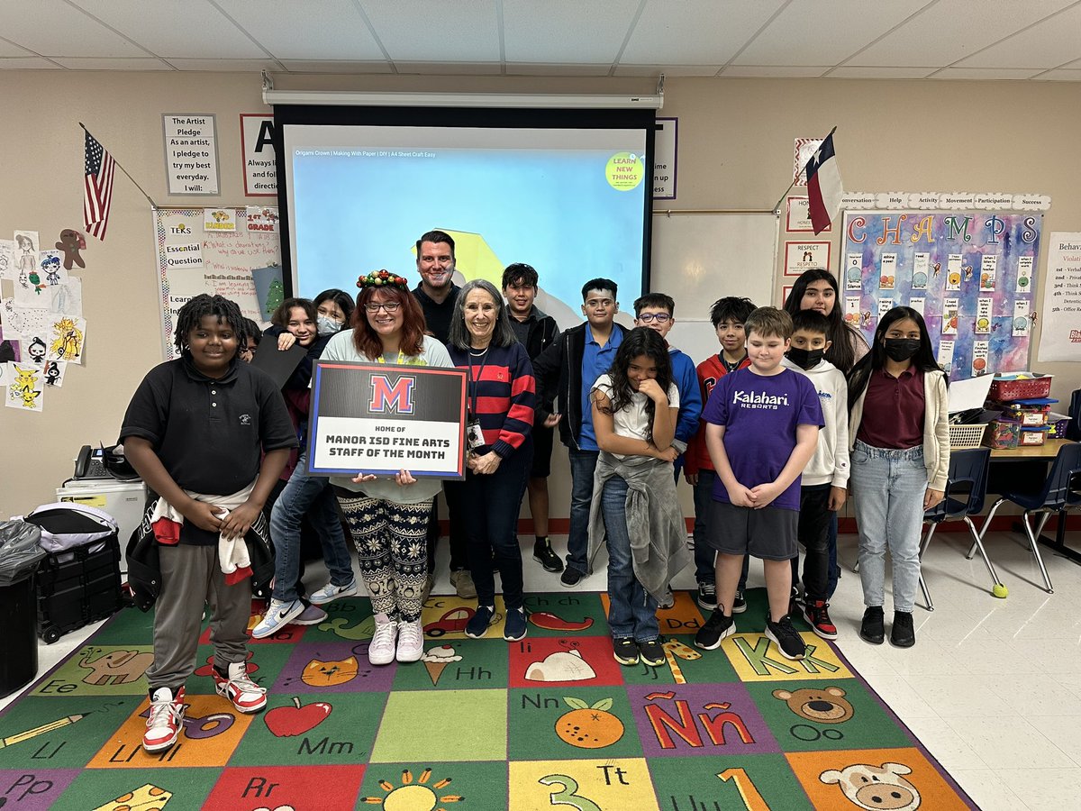 Congratulations to Ms. Rayna DuPrey at <a href="/BMESBulldogs/">Blake Manor</a> for being named our <a href="/ManorISD/">Manor ISD</a> Fine Arts Teacher of the Month! Keep up the great work!