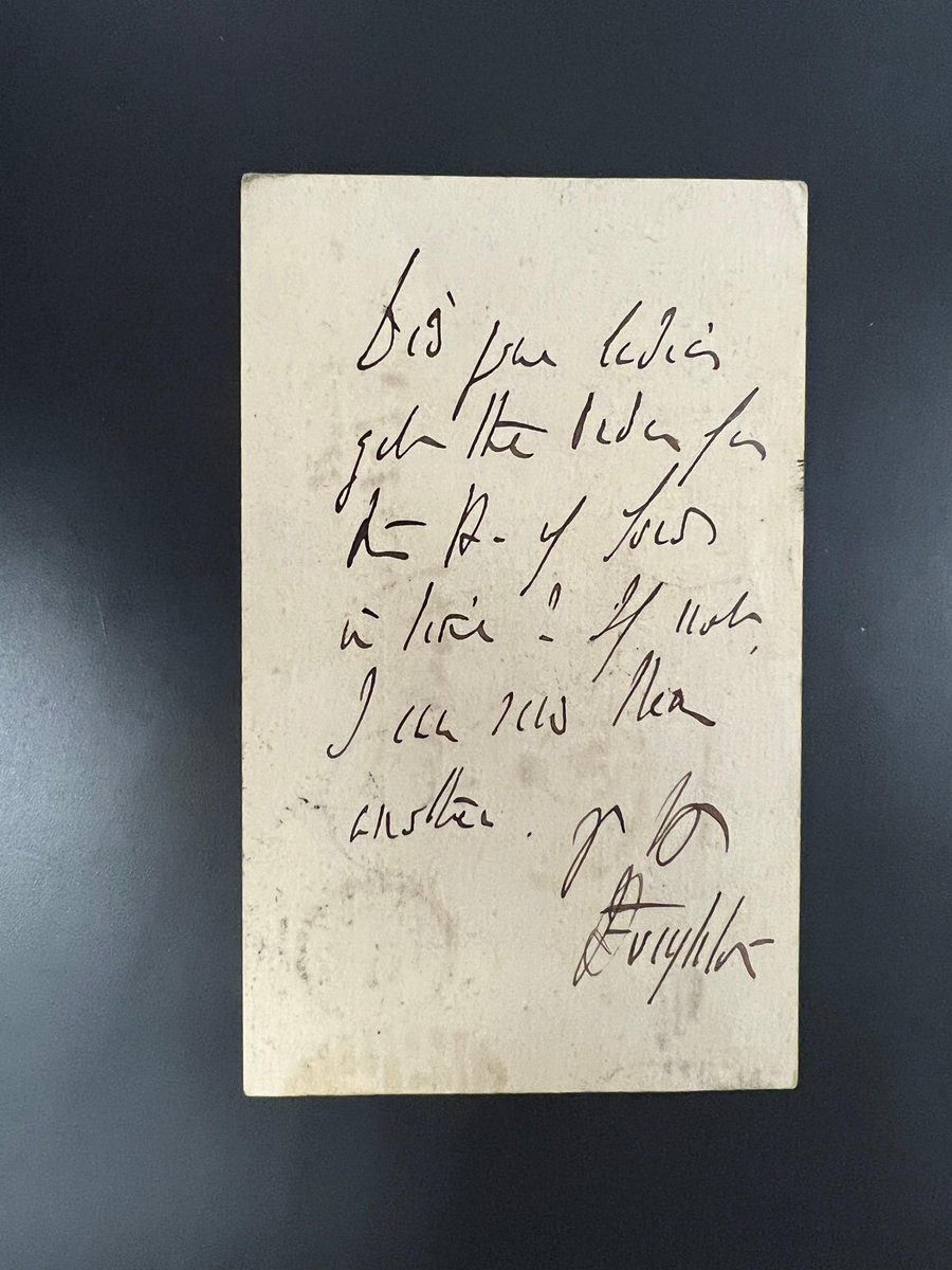 Please help us identify the author of this letter and postcard! Both samples are from the RBML’s William Allingham Papers, with correspondence from artistic and literary figures in the 19th century. Please comment or email us at askacurator@library.illinois.edu