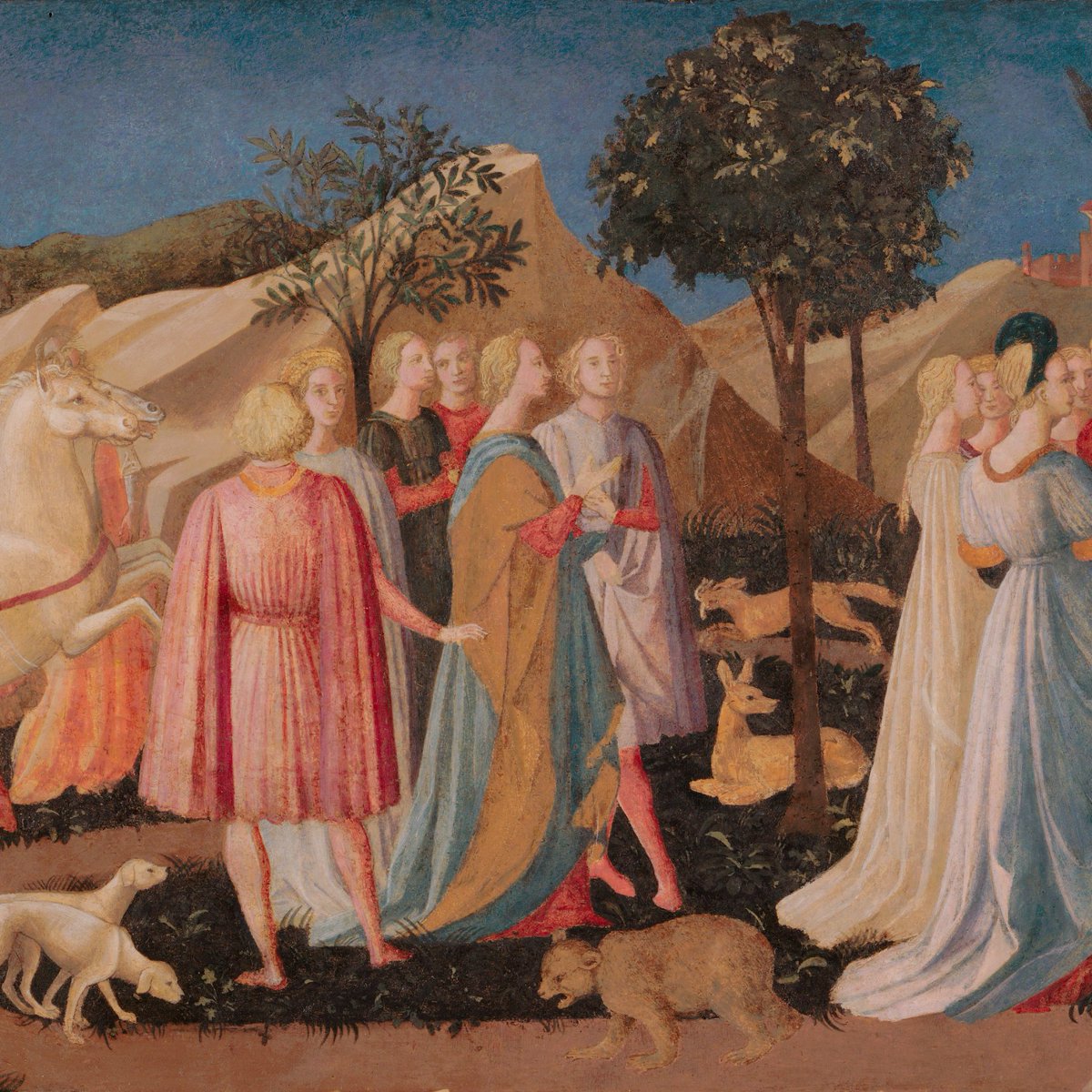 In this week's #InsidetheCollection #blog we explore fashion in the Italian Renaissance through a painting by Francesco Pesellino. Learn more about the art hanging in the Early Italian Room: bit.ly/3Wmv91m