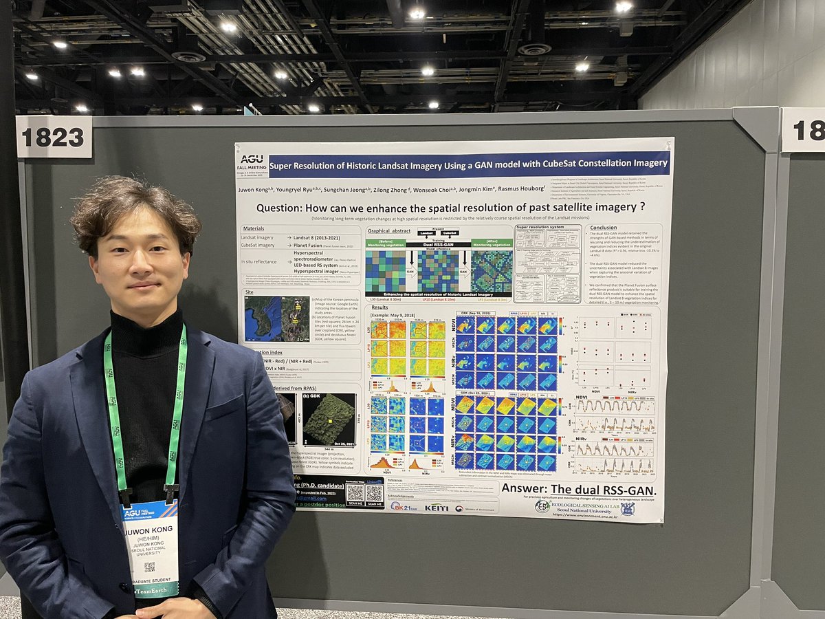 AGU 2022

B45I - 1823:Super-resolution of Historical Landsat Imagery Using a GAN model with Cubesat Constellation Imagery

Visit TODAY
(15 Dec, 2022) 
2:30PM to 5:30PM

<a href="/ryuyr77/">RyuLab@SNU</a> <a href="/kinznice/">Jongmin Kim</a> <a href="/XingLi_rs/">Xing Li</a> <a href="/WonseokFromESL/">Wonseok Choi</a> <a href="/ryoungseob/">Ryoungseob Kwon</a> <a href="/sidney_rhee/">Seungjoon</a> <a href="/mmmmchen/">Min Chen</a> <a href="/DechantBenjamin/">Benjamin Dechant</a> <a href="/sungchanm_/">Sungchan Jeong</a>