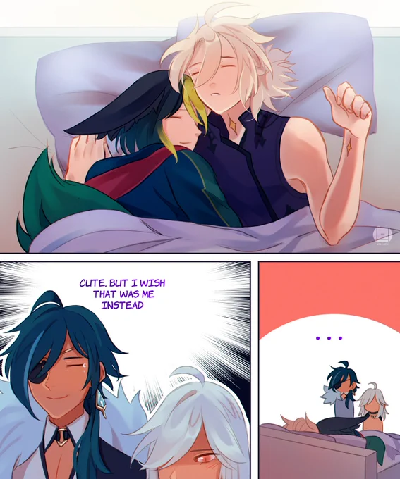 nerds napping #GenshinImpact #原神 #kaebedo #cynonari #albenari #kaeya #albedo #tighnari #cyno 