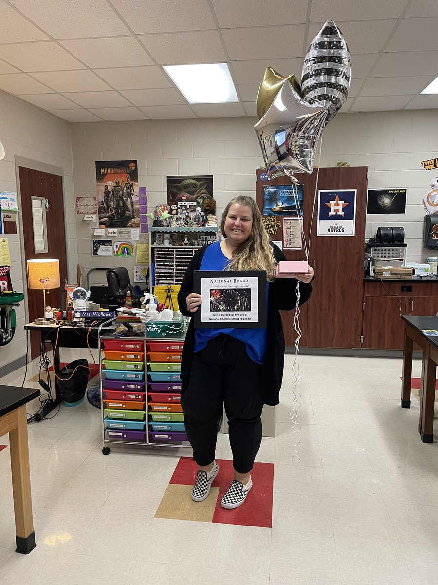 Congratulations to one of our newest National Board Certified Teachers, Rachel Wallauer from Smith Middle School!