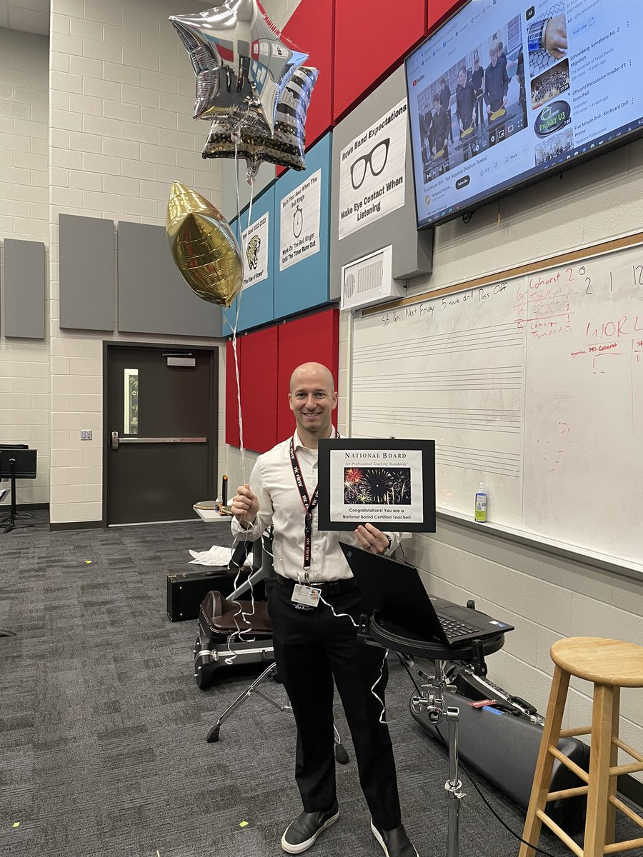 Congratulations to one of our newest National Board Certified Teachers, Mark Donahue from Rowe Middle School School!