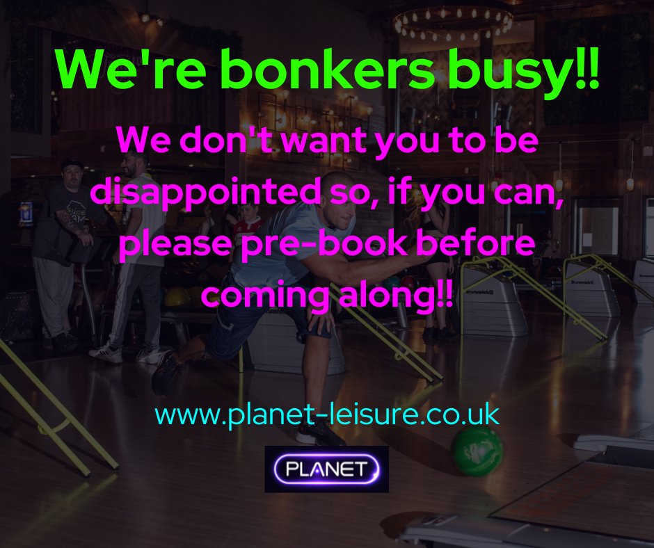 Please help us to help you!

Planet is very busy at the moment and we don't want you to miss out on which of our many activities you want to do!

The best thing to do to avoid disappointment is to pre-book your visit and activities online using...

bit.ly/3AWubAu