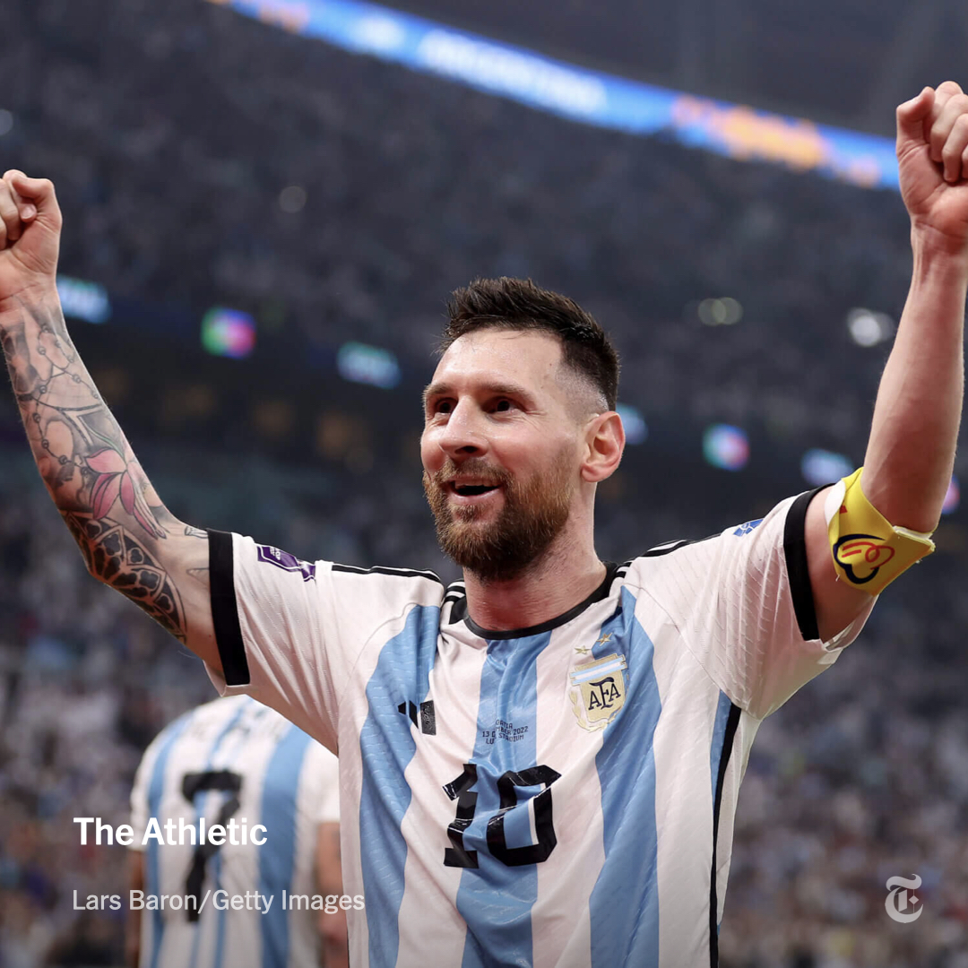From <a href="/TheAthleticFC/">The Athletic | Football</a>: Lionel Messi's gifts earned him a status that was at odds with an introverted nature. At times, the weight of Argentina's hopes and dreams seemed too great a burden for him. But not anymore. nyti.ms/3PsKQBQ