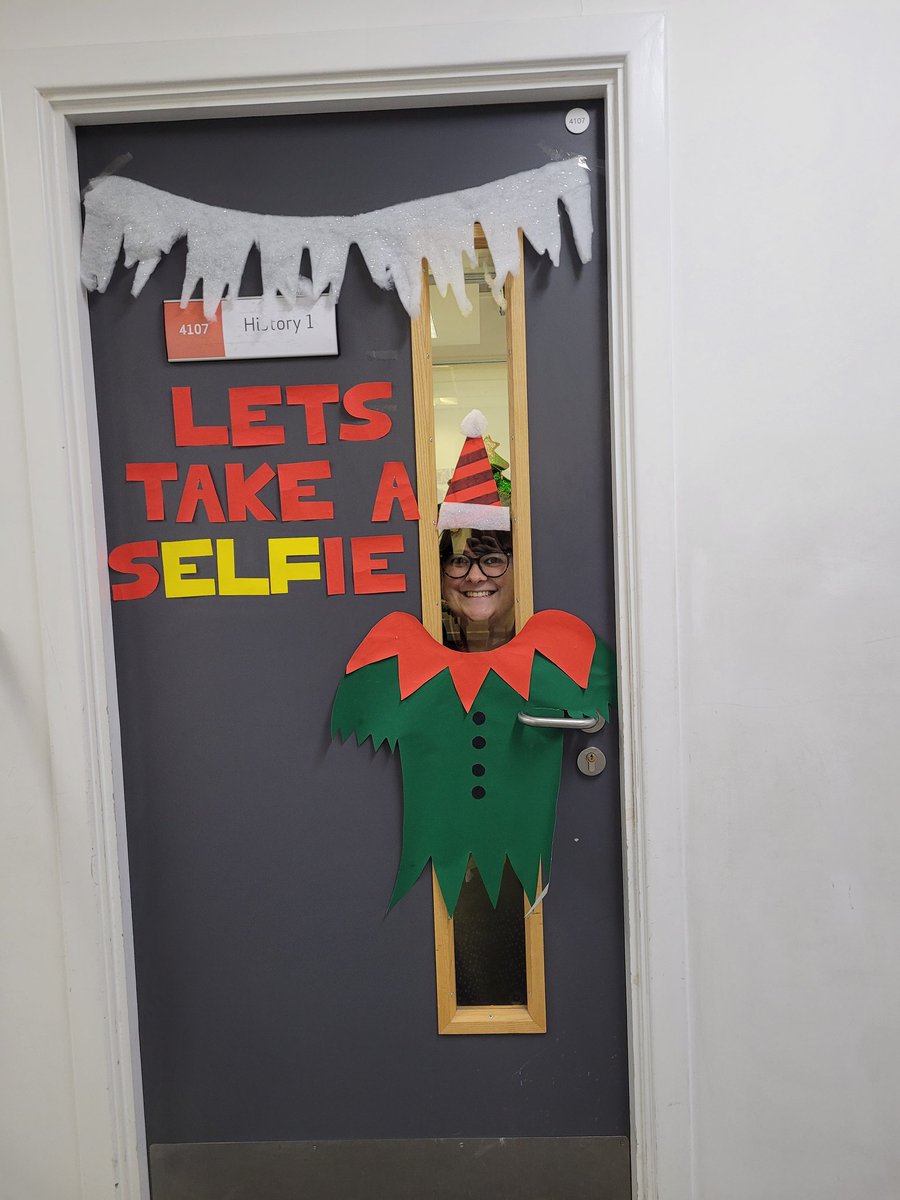 Christmas doors are getting made on the 4th floor! <a href="/harrisachistory/">Harris History Dept.</a>