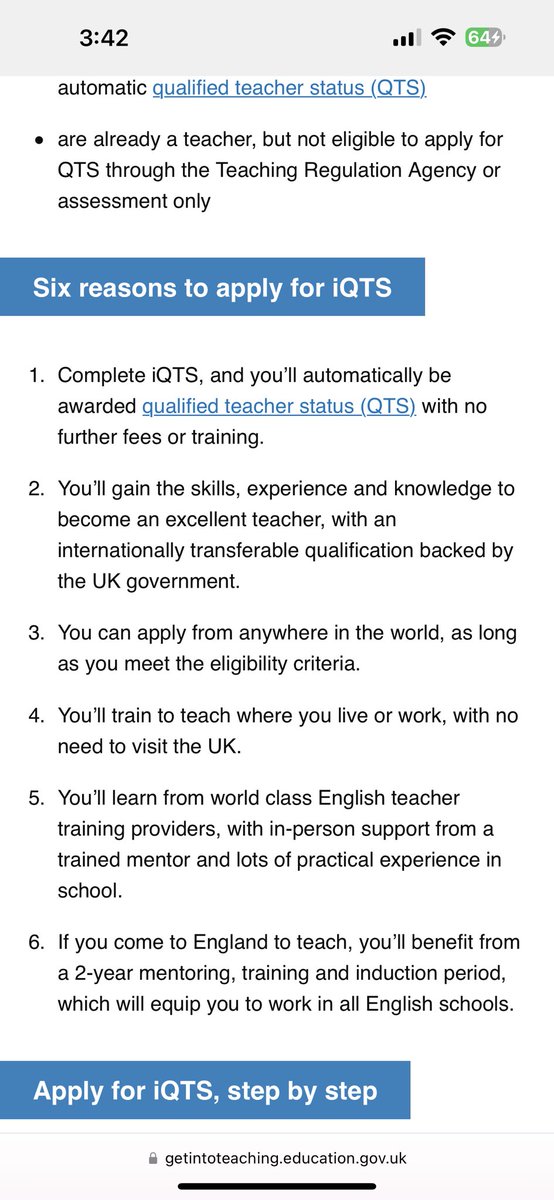 MCTundeBella's tweet photo. International qualified teacher status (iQTS) is a new teaching qualification backed by the Department for Education (DfE) and the UK government. It leads to the automatic award of QTS. One can train in one’s home country.

https://t.co/fYGfSOibdr

https://t.co/wwOG75BetE https://t.co/NQ1OX2bFHq