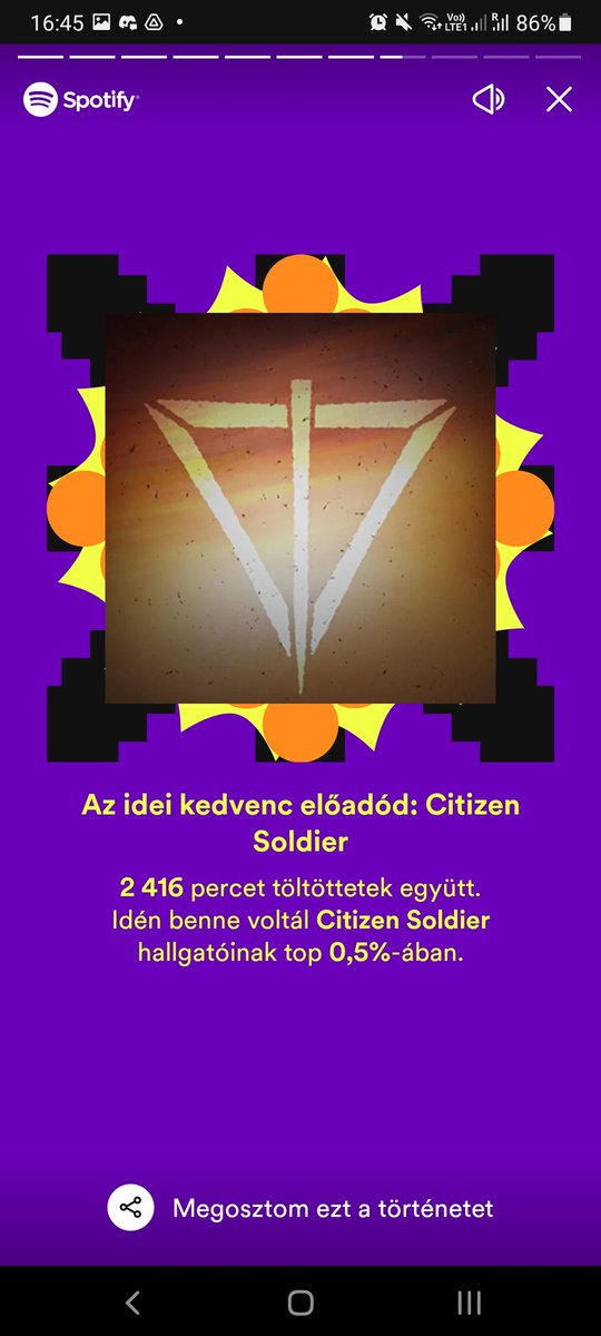 RebornGrace's tweet photo. Might be a tiny bit obsessed with @citizensoldiero - top 5 songs, top artist, etc, was not a big surprise :D Can't wait for even more with another wonderful year of your songs!!! https://t.co/nHjv5EuVK3