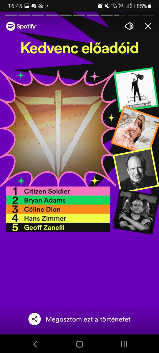 RebornGrace's tweet photo. Might be a tiny bit obsessed with @citizensoldiero - top 5 songs, top artist, etc, was not a big surprise :D Can't wait for even more with another wonderful year of your songs!!! https://t.co/nHjv5EuVK3