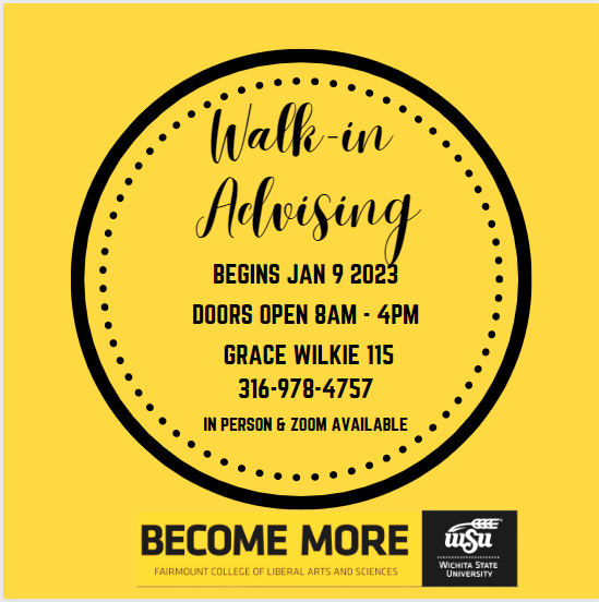 WSU_AdvisorLAS's tweet photo. Hey Shocks! Need to see your advisor? We got you covered. Walk-in advising begins Jan 9 2023. Come see us! https://t.co/NCaPkcoI7u