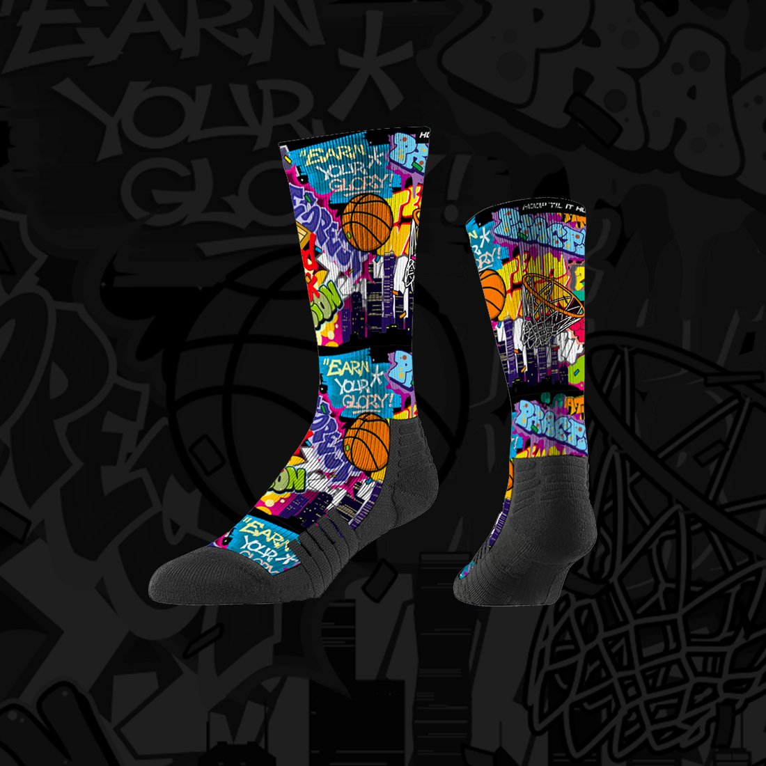 Our signature basketball graffiti crew socks are available in youth, adult and XL (shoe sizes 12-16). Order today and get them in time for Christmas. Durable for on the court action and comfort for everyday use. Free/fast shipping available. #basketball
hooptilithurts.com/product/graffi…