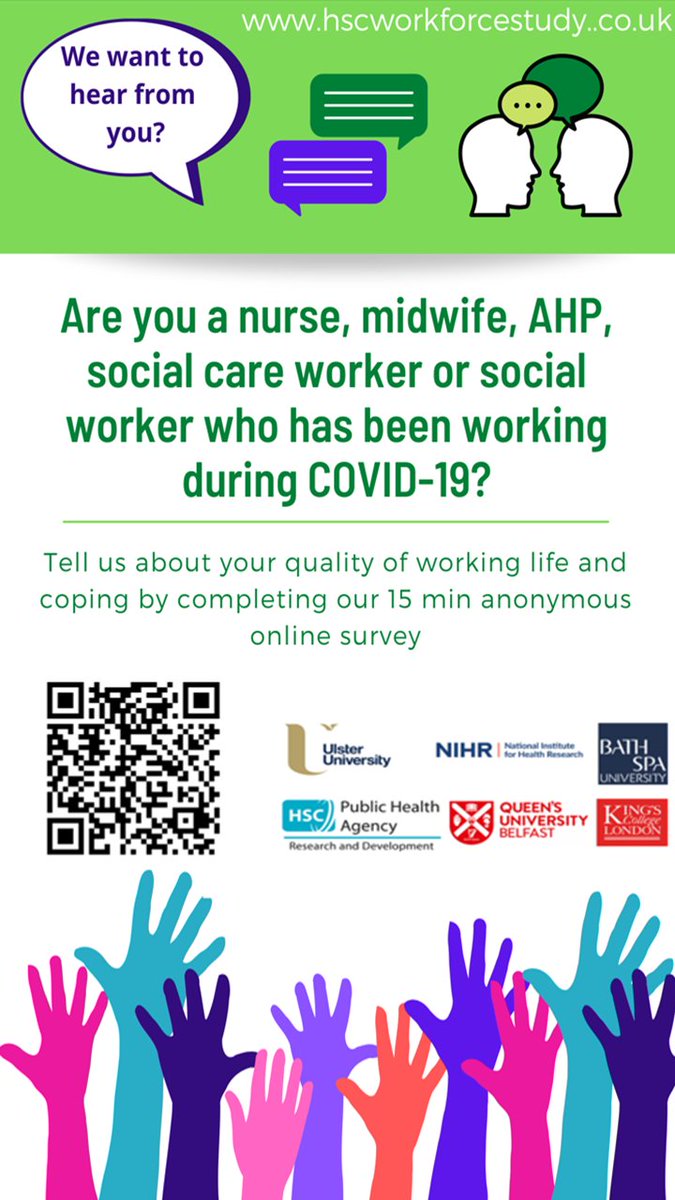 Are you a nurse, midwife, AHP, social worker or social care worker who is currently employed or self-employed (or working for an agency) within any area of practice in the UK? We want to understand more about your working life over the last 6 months
bit.ly/3Wj8EdE