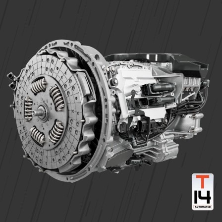 The fully automated International® T14 manual transmission with 14-speed overdrive was designed to work in perfect harmony with the engine for seamless shifting that requires no driver input in terms of being in the right gear at the right time, creating a more relaxed driving e