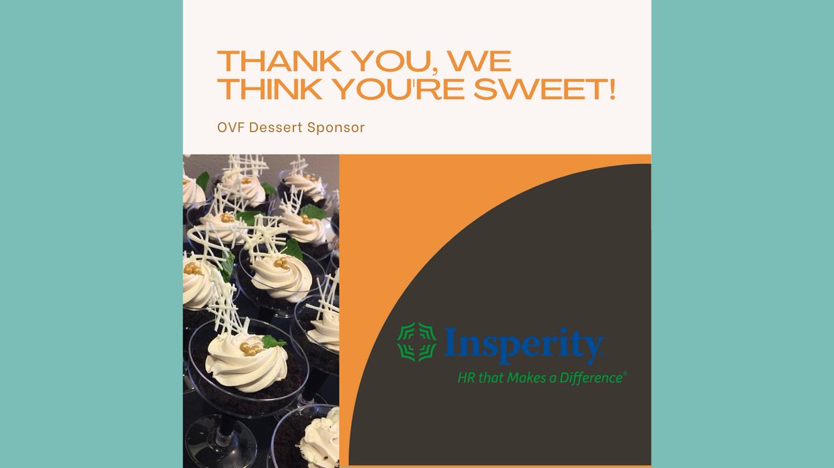 OkVentureForum's tweet image. Thank you to our Dessert Sponsor Insperity!  

#OVF #OklahomaVentureForum #VentureInvestment #Entrepreneurs #Founders #Incubators #SmallBusiness