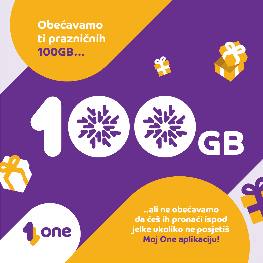 Djeda Mraz nam javlja da su One korisnici za ove praznike poželjeli puuuno interneta, i baš zato smo pripremili sjajan poklon - 100 prazničnih gigabajta za sve i prije Nove godine. 🎁 

Posjeti 1.me i saznaj kako da ih aktiviraš!