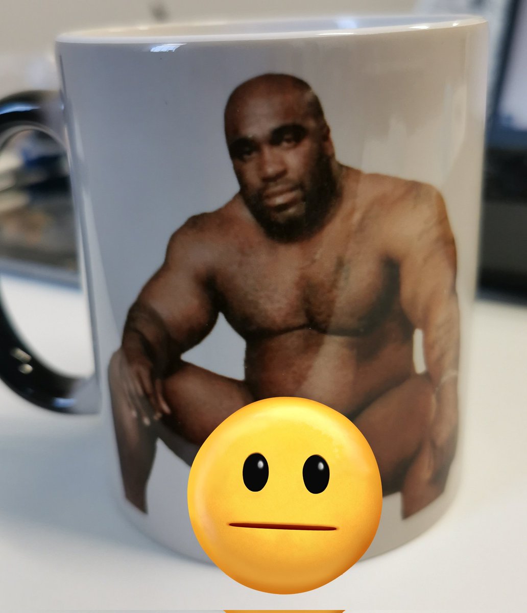 jendixonmusic's tweet image. I just went to make a cuppa at work, picked a plain black cup. When I got back to my office I realised it looked like this. After chatting to a guy in the kitchen, and walking around acklam hall. Fml.