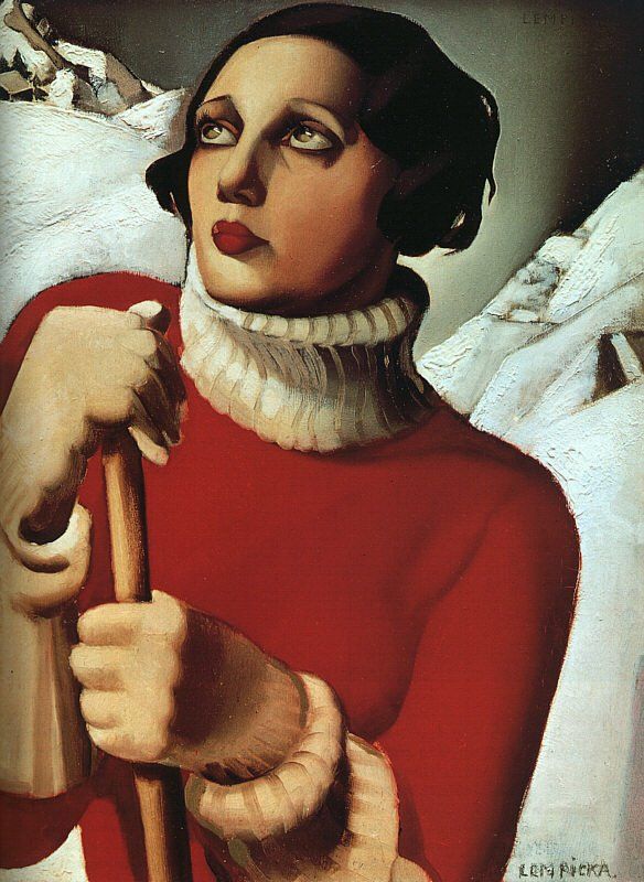 womensart1's tweet photo. Polish painter Tamara de Lempicka, Saint Moritz,1929 #WomensArt https://t.co/M6xDfr36t8