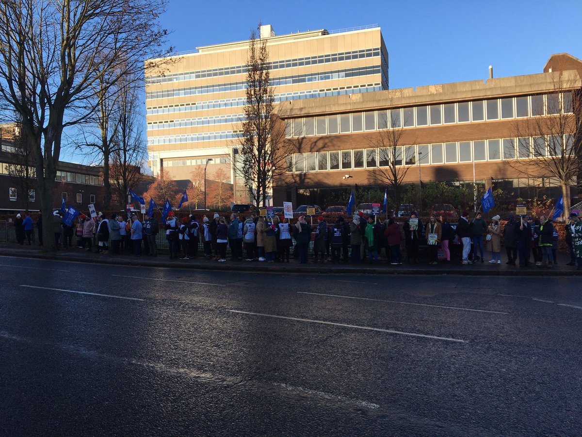 Many of the nurses on #picketlines have expressed their sadness at having to go to these lengths to get #FairPayforNursing & #safestaffing however the numbers across NI bracing the cold shows their absolute commitment to the health of our families and communities #EnoughIsEnough
