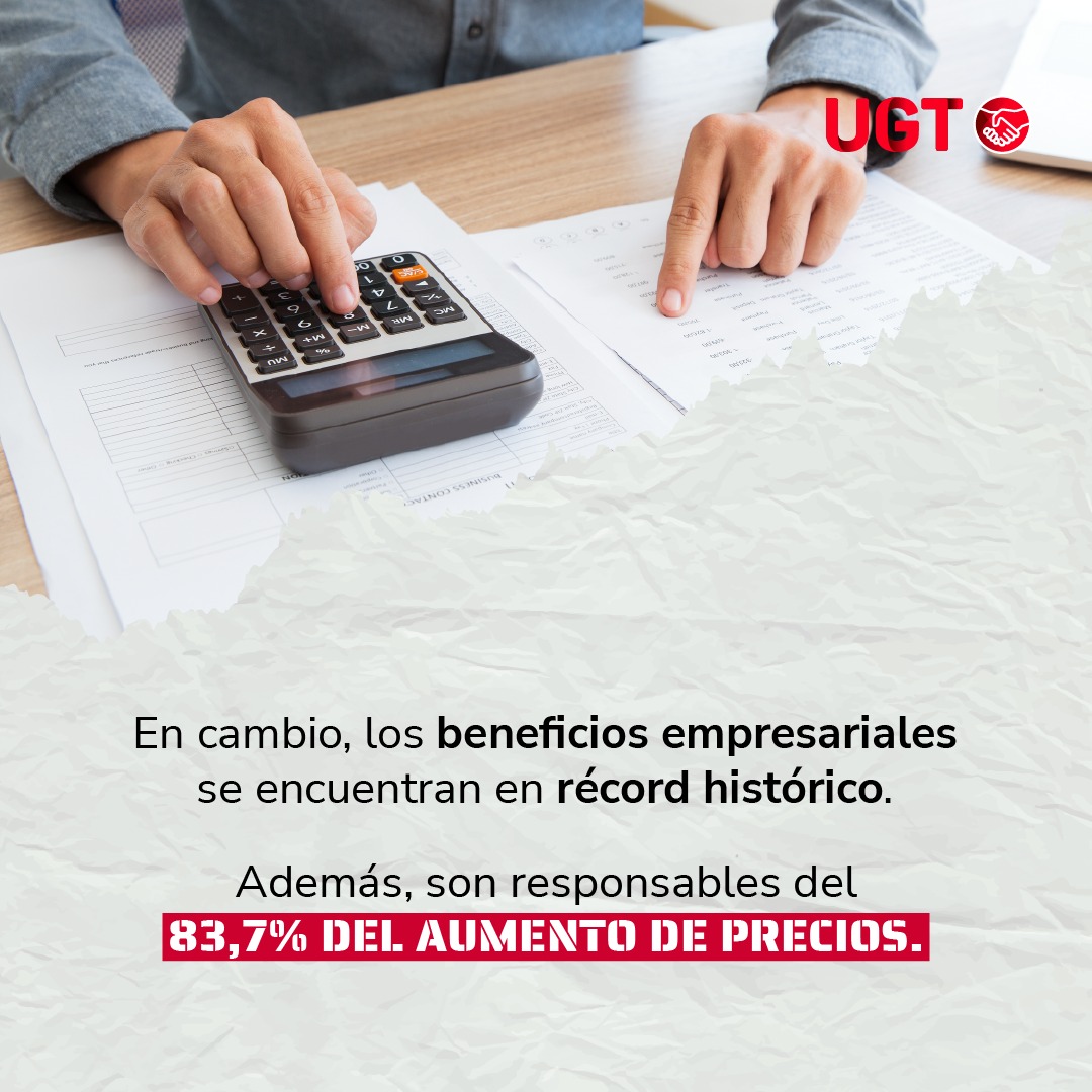 UGT_Comunica's tweet photo. 📢La subida de #salarios en España debe ser una realidad, y no solo por el poder adquisitivo que la clase trabajadora ha perdido.

💰Estamos a la cola de Europa en subida salarial media, pero los beneficios empresariales en nuestro país son de los más altos...🤔 https://t.co/Ka0WwTiWuo