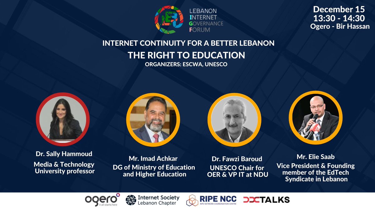 Maharat_Lebanon's tweet photo. الجلسة الثانية من اليوم الثاني في #منتدى_حوكمة_الإنترنت_اللبناني حول "دور التكنولوجيا في حماية #حقوق_الإنسان" من تنظيم @UNESCWA و@UNESCO
#IGF #IGF2022 #LIGF #LIGF2022 https://t.co/kJ17B9v1Zb