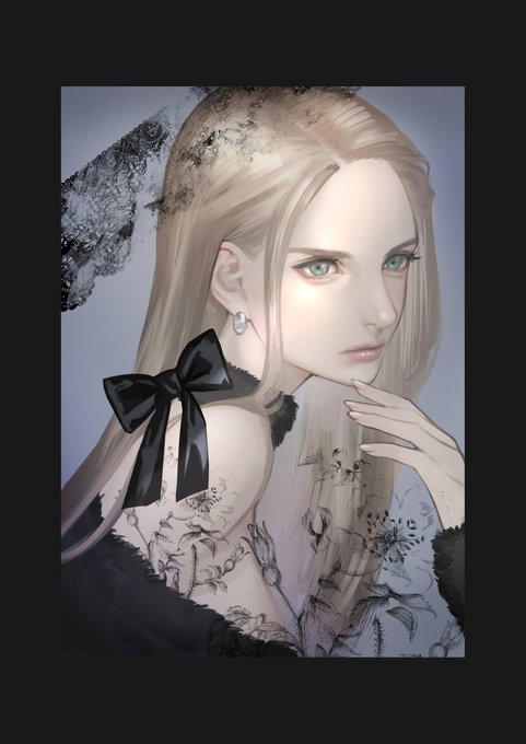 手癖で描くバストアップ絵⬛️/ 