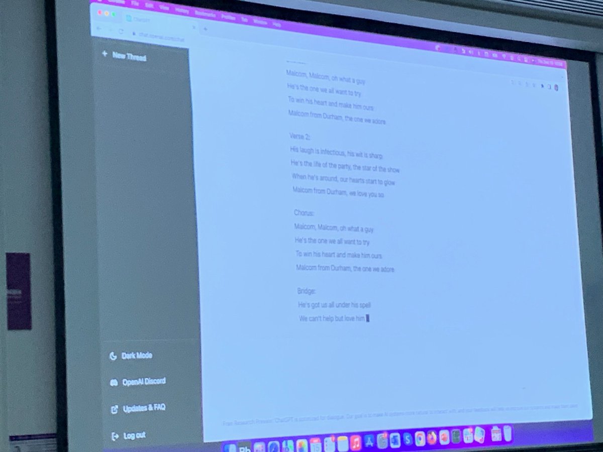 Far and away the best <a href="/AnthologyEMEA/">Anthology EMEA</a> keynote address from <a href="/nicolaasm/">Nicolaas Matthijs</a> at #durbbu. Starting off with a Christmas quiz for special T-shirts, moving to a layers model of data &amp; ending with #GPT-3 poetry writing module intros for <a href="/juliemulvey/">Julie Mulvey</a> and songs about me in the style of #Abba