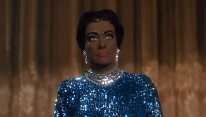 In the song-and-dance number "Two-Faced Woman" (music by Arthur Schwartz, lyrics by Howard Dietz), Joan Crawford performs in blackface. Crawford's singing voice was dubbed by India Adams, whose pre-recording was originally intended for Cyd Charisse in The Band Wagon (1953).