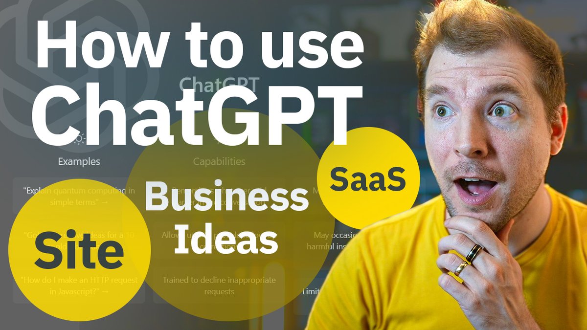 adrian_twarog's tweet photo. How to use ChatGPT for business &amp; personal life?!

Here is my next ultimate video covering all sorts of real world uses, including:

- Personal Projects
- Business Ideas
- SaaS Software
- Job Problem Solving
- API's

And much much, much more! https://t.co/tWh09j4VNt