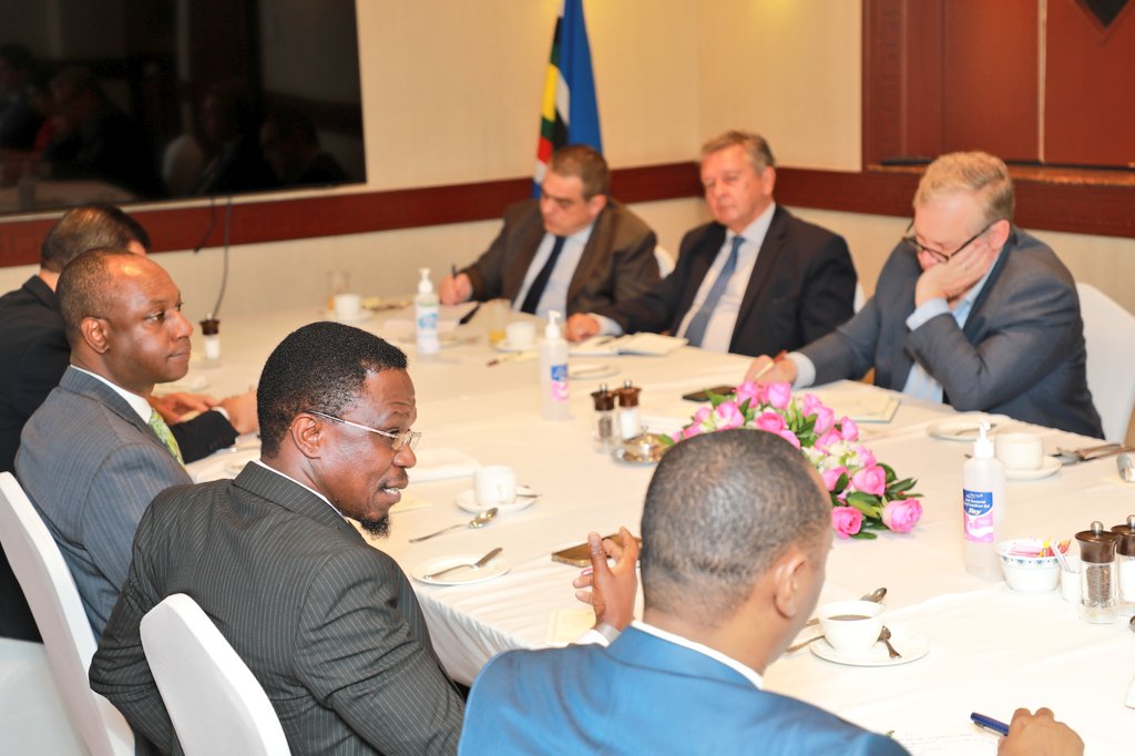 citizentvkenya's tweet photo. Sports &amp; Youth Affairs CS Ababu Namwamba met with ambassadors and representatives from Embassies of France, Poland, Romania, Czech Republic, Belgium, Greece, Slovakia, Spain, Italy and Portugal. Bilateral talks centred on youth empowerment, sports and the arts revival. https://t.co/8DMsRruAS5