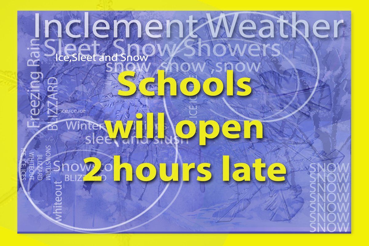After re-evaluation, Carroll County Public Schools will be opening 2 hours late today, Thursday, December 15.