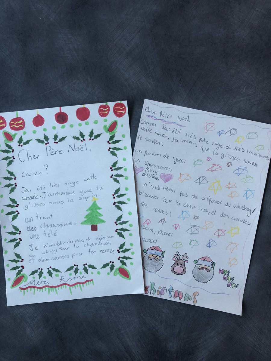 S1 French and Spanish have been practicing using dictionaries to find things they would like for Christmas to write letters to Santa 🎅 🇫🇷 🇪🇸