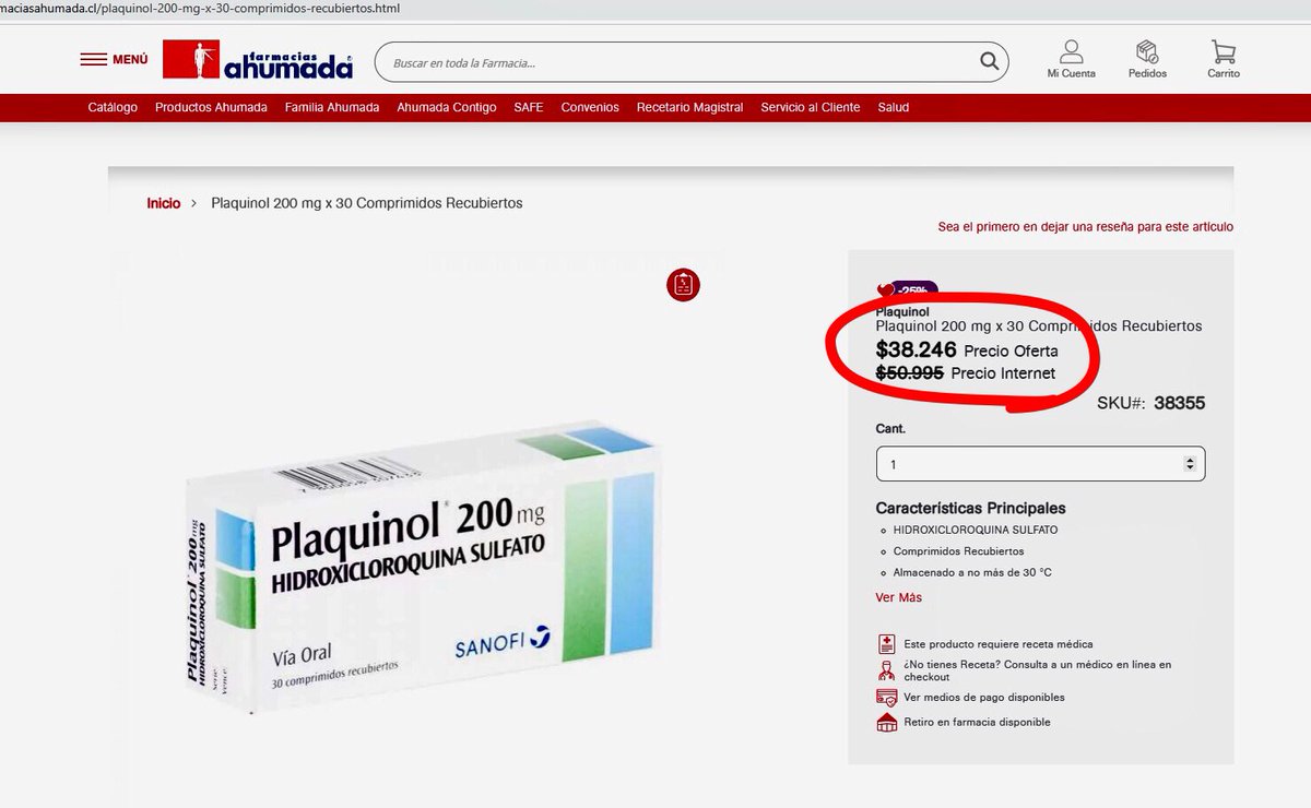 Nellatronic's tweet photo. Precio de medicamento en 2 farmacias de cadena.
Precio del mismo medicamento en Farmacia municipal de Ñuñoa. Escandaloso: https://t.co/6o1VPna9eX