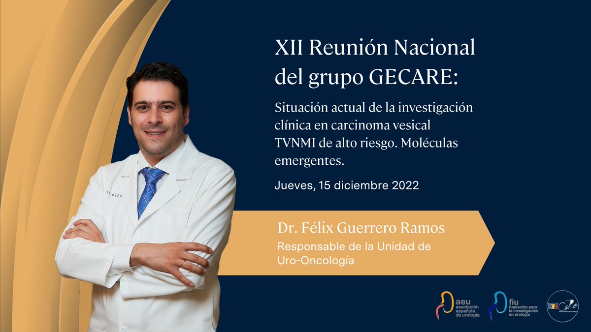 ROC_Urologia's tweet photo. 📢Hoy el @DrFelixGuerrero ha participado como ponente en la XII Reunión Nacional del grupo #GECARE en Madrid, dando una conferencia sobre la situación actual de la investigación clínica en carcinoma vesical TVNMI de alto riesgo y moléculas emergentes.
@InfoAeu #Cáncerdevejiga https://t.co/Vz9pgmkgxK