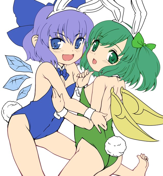 Skeb進捗:カラーラフ
仲良しバニー・チルノと大妖精 