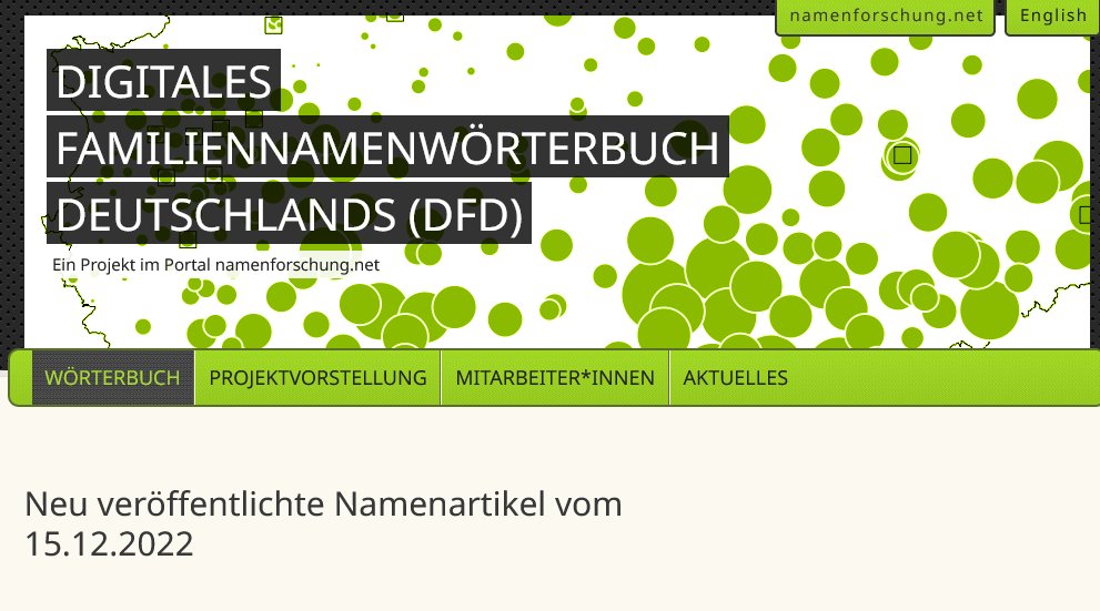 Von Angelkort bis Zulauft: 421 neue #Familiennamen-Artikel online im Wörterbuch namenforschung.net/dfd/woerterbuc…
 #onomastics #Namenforschung #Akademienprogramm #adwmainz