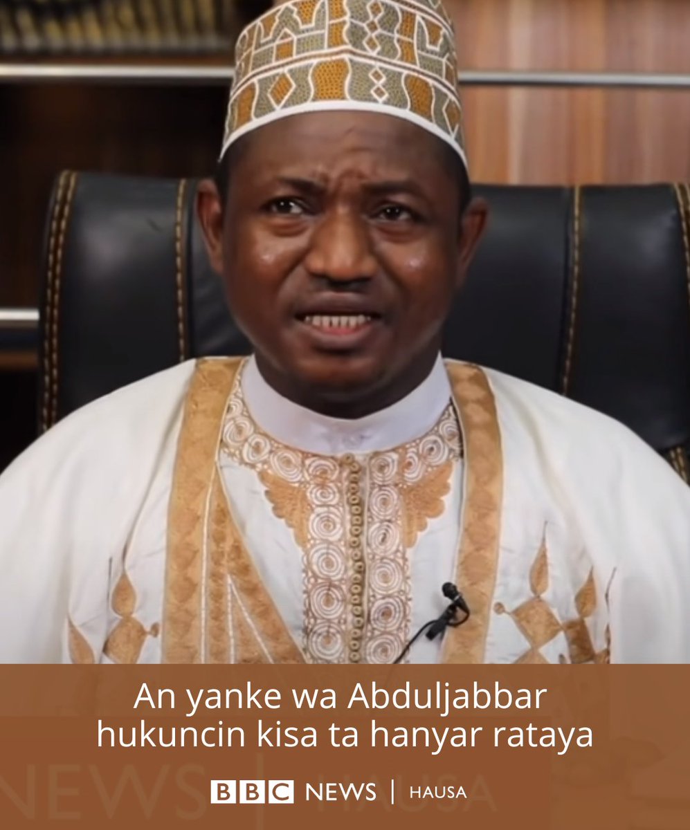 bbchausa's tweet photo. Wata babbar kotun Musulunci a jihar Kano ta yanke wa Sheikh Abduljabbar Kabara hukuncin kisa ta hanyar rataya bayan da kotun, ta same shi da laifin aikata kalaman rashin tarbiyya ga Annabi Muhammad SAW.
Akwai karin bayani a nan: https://t.co/VamvB7UqWI https://t.co/Xh0nMS5PCm