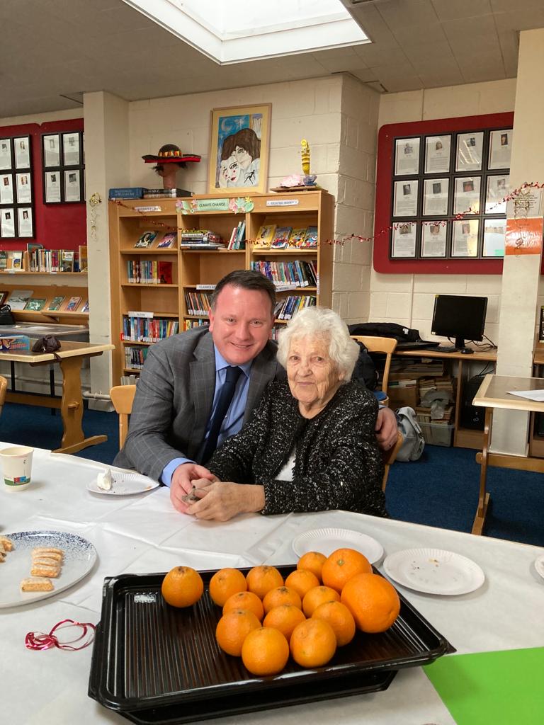 StMarysCollege's tweet photo. A joyous morning as we hosted out Christmas Party for our Ukrainian Parents/Grandparents who have been attending our EAL classes since Easter. 93 year old Valentina is an inspiration! #ethosinaction @ceist1 @UKRinIRL https://t.co/nFZztHBXF1