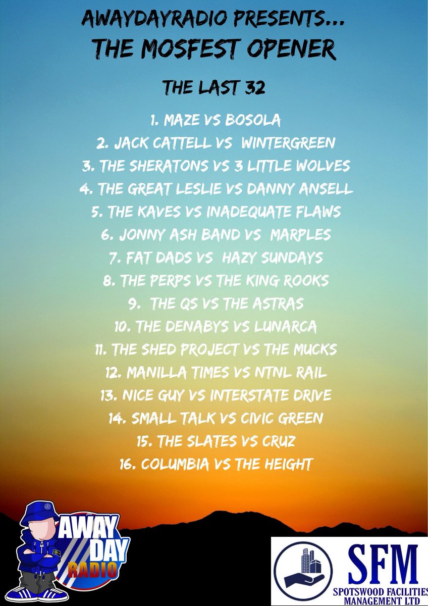 AwaydayR's tweet image. Last few hours on the below ties now, results will be posted as they come in from 16:00-19:45 and then we will be LIVE again via a Twitter Space for the last 16 draw at 20:30.

DON'T MISS IT!