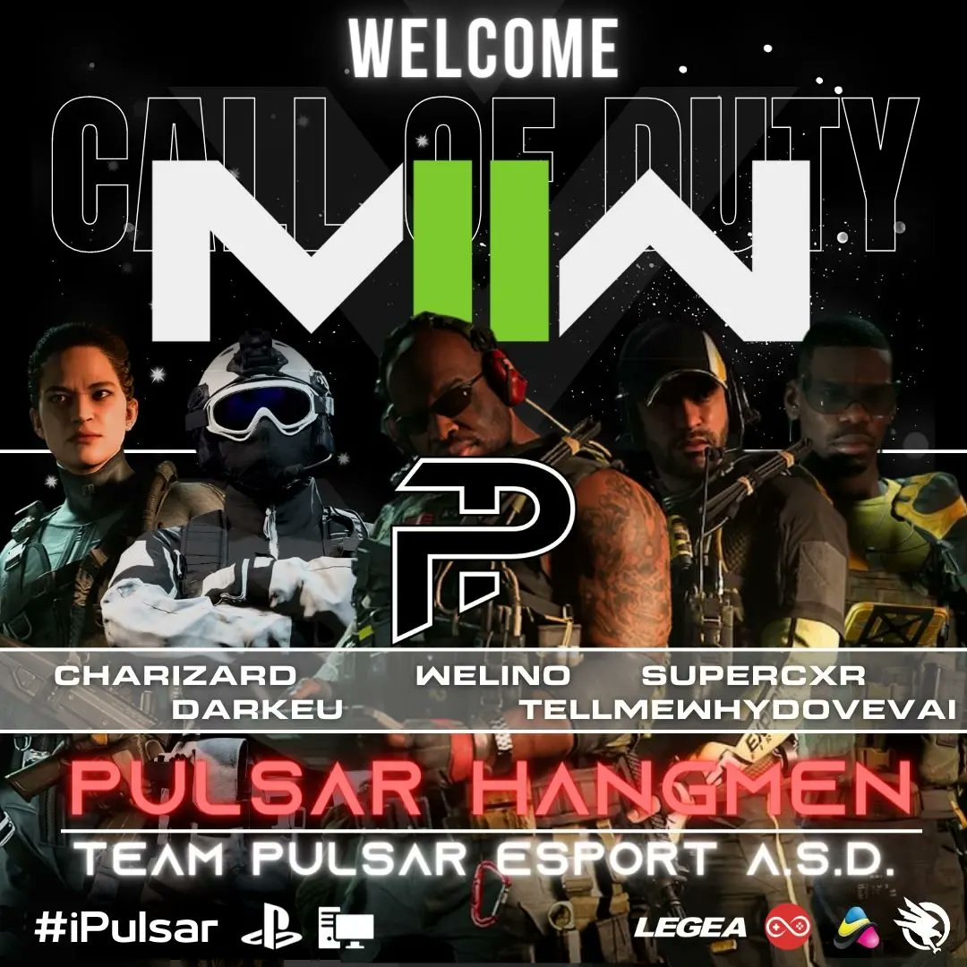 esport_pulsar's tweet photo. Welcome!
Pulsar Hangmen 💪🏼⚔️
#Welinø
#TellMeWhyDoveVai
#Charizard @marcomanent
#SUPERCXR @FedeSXPERCAR
#DarkEu @ex_kuro
Modalità: Cerca e Distruggi Veterano
#iPulsar #TeamPulsareSportasd #CedVet #ITA #PS #PC https://t.co/aASzyDyzL8