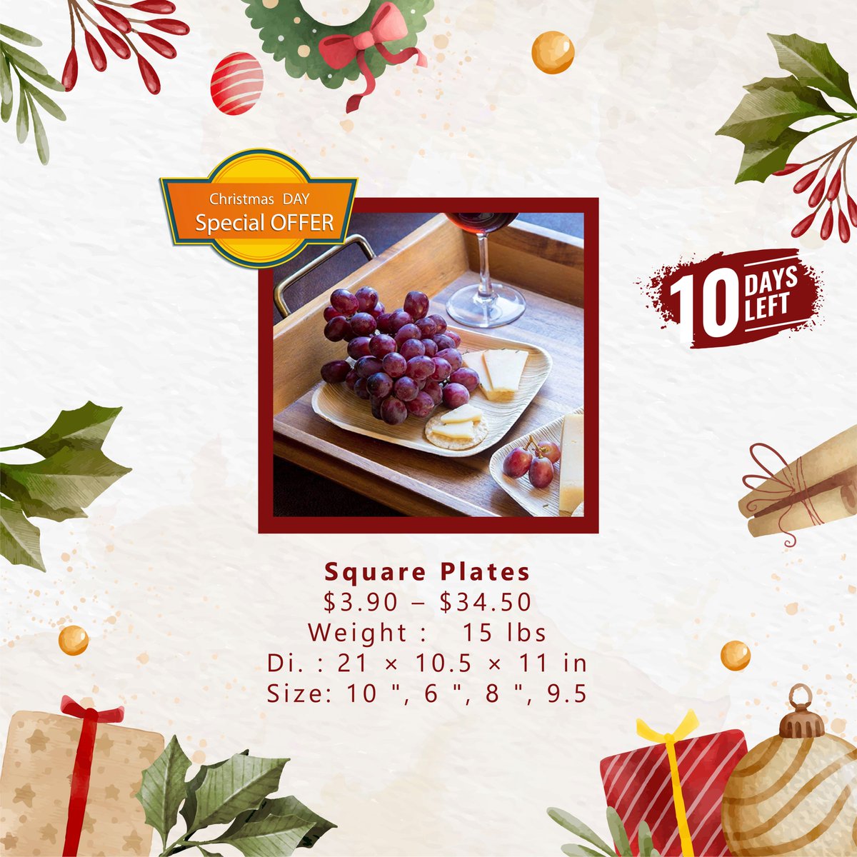 ecodinnerwareon's tweet photo. Square Plates
$3.90 – $34.50

For additional information, contact us on
 📧 customerservice@ecodinnerware.ca , milind@ecodinnerwareusa.com 
📞 1 800 292 6518
🌐 https://t.co/SS8sBtLrbC , https://t.co/cF2bD5u8od 

#christmastime #offers #christmasgifts #natale #santaclaus https://t.co/Ga4AVCmXX3