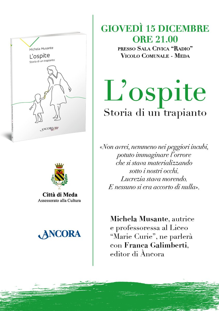 L'ospite di Michela Musante anche su <a href="/fam_cristiana/">Famiglia Cristiana</a>!!! Ringraziamo di cuore @badaracchiL per il bellissimo articolo pubblicato sul numero uscito oggi in edicola. Sembra fatto apposta, ma proprio stasera si terrà la presentazione del libro a Meda. Non mancate!!!