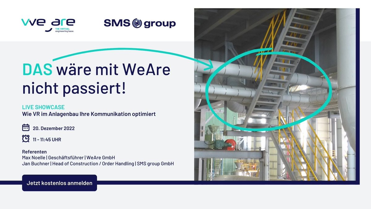 Kennen Sie das Problem, dass es in Ihren Projektmeetings immer wieder zu Missverständnissen kommt? In unserem Live Showcase mit Jan Buchner von der <a href="/SMS_group_GmbH/">SMS group</a> erfahren Sie, wie Sie mit #VirtualReality Ihre Kommunikation optimieren: bit.ly/3FVvh2k
