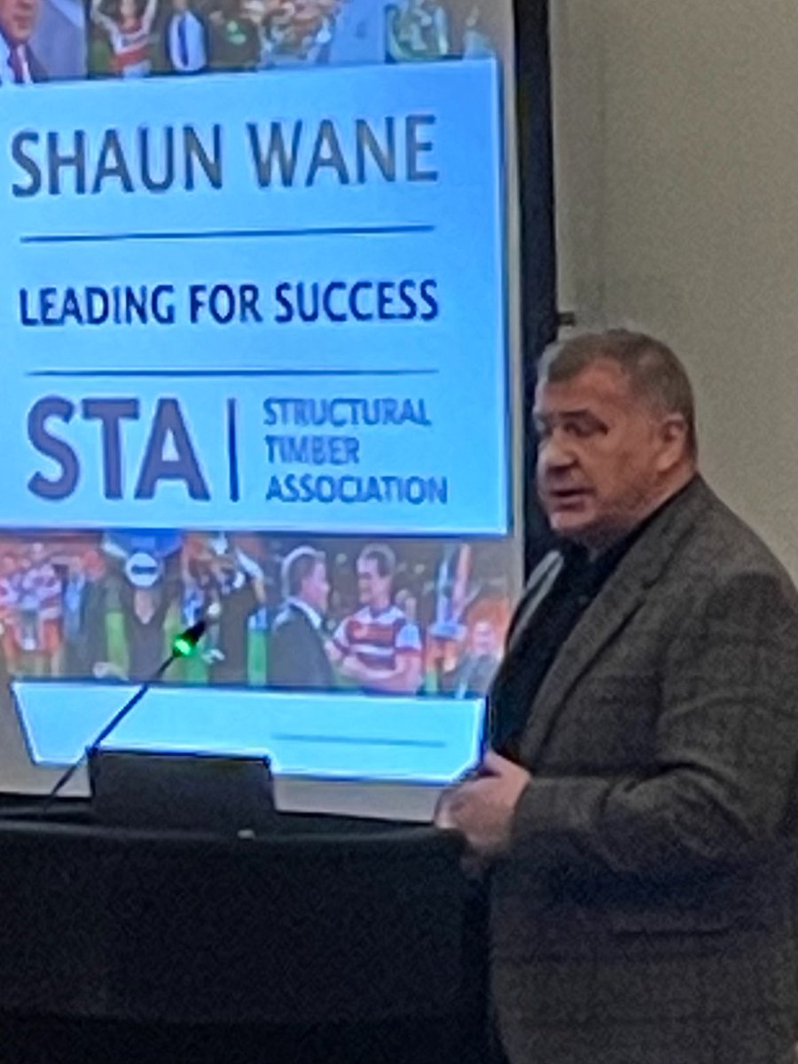 Shaun Wane, head coach for the England rugby league team, giving a motivational talk on leadership and how it can be integrated into business at the STA Annual Conference.