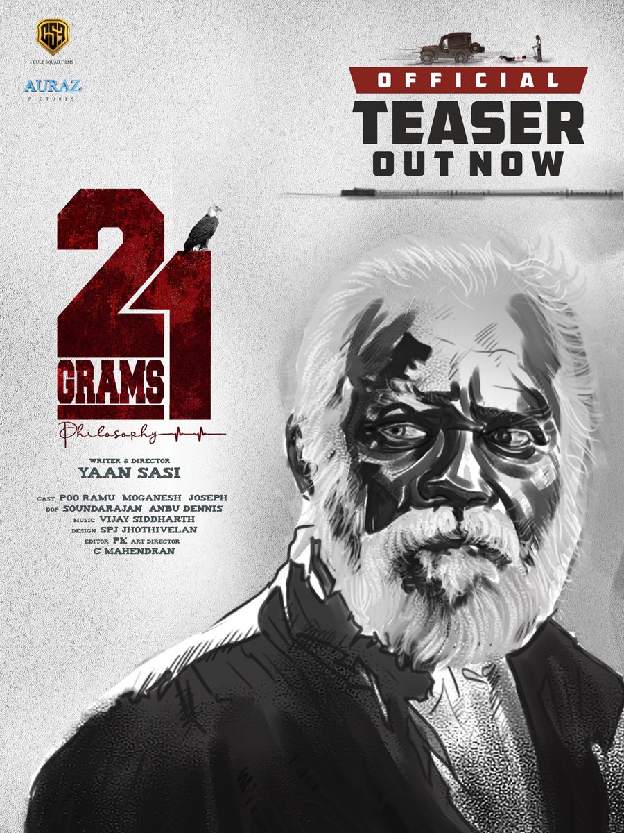 VijaySethupathi (@vijaysethuoffl) on Twitter photo Happy to share #21Grams (indie film) teaser. Congrats to writer - Director <a href="/Yaansasi/">director yaan</a>.
youtu.be/cXmdy6jpx0k
<a href="/MoganeshP/">Moganesh</a> @vs_composer <a href="/ponkathiresh/">PK</a> <a href="/DennisAnbu/">Anbu Dennis</a>
<a href="/JeevaManikand12/">Jeeva Manikandan</a> <a href="/ArtMahendran/">Pa.mahendran Art</a> @Thangamani @saramuthu12 <a href="/onlynikil/">Nikil Murukan</a> Happy to share #21Grams (indie film) teaser. Congrats to writer - Director <a href="/Yaansasi/">director yaan</a>.
youtu.be/cXmdy6jpx0k
<a href="/MoganeshP/">Moganesh</a> @vs_composer <a href="/ponkathiresh/">PK</a> <a href="/DennisAnbu/">Anbu Dennis</a>
<a href="/JeevaManikand12/">Jeeva Manikandan</a> <a href="/ArtMahendran/">Pa.mahendran Art</a> @Thangamani @saramuthu12 <a href="/onlynikil/">Nikil Murukan</a>