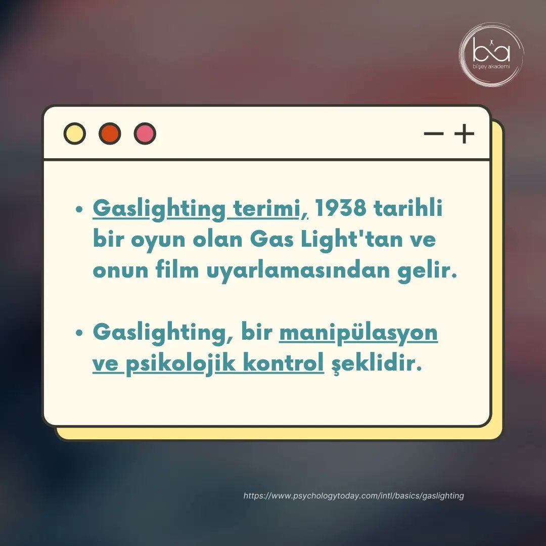 BiseyAkademi's tweet photo. Farkında olmadan manipüle ediliyor olabilir misiniz? 👀
Gaslighting terimi sosyal medya üzerinde oldukça popüler bir hale gelerek yaygınlaşmış ve Merriam-Webster tarafından 2022'nin kelimesi seçilmiştir ✨
#biseyakademi #gaslighting #gaslightingawareness #manipule #manipulative https://t.co/F01Lxe5kwr