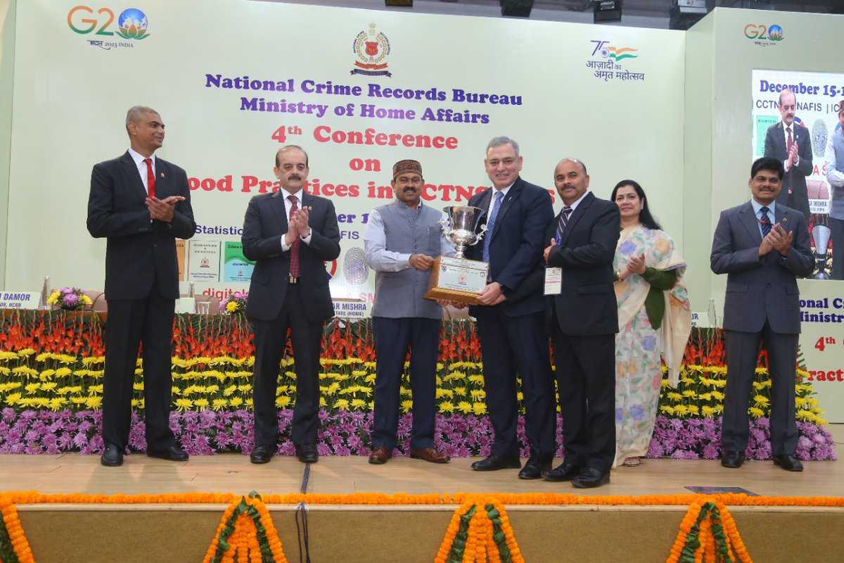 NCRBHQ's tweet photo. 4th Conference on Good Practices in CCTNS/ICJS, NCRB inaugurated by Chief Guest Shri Ajay Kumar Mishra, MoS (Home). Smt Archana Ramasundaram (Member Lokpal) was the Guest of Honor.  12 States/UTs were awarded for best performance in ICJS. https://t.co/RQhdU3iSRI