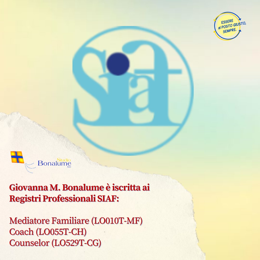 studiobonalume.com/team
#Siaf #SiafItalia #creditiecp #Coach #Counselor #MediatoreFamiliare #CrescitaPersonale #Consapevolezza #Crescitaprofessionale #CostellazioniFamiliari